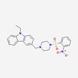 molecular formula C25H26N4O4S B4838355 9-ethyl-3-({4-[(2-nitrophenyl)sulfonyl]-1-piperazinyl}methyl)-9H-carbazole 