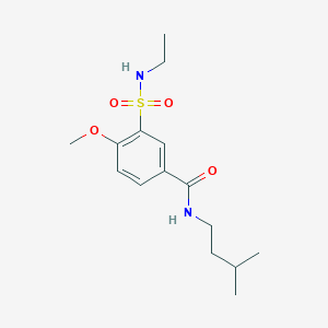 molecular formula C15H24N2O4S B4838357 3-[(ethylamino)sulfonyl]-4-methoxy-N-(3-methylbutyl)benzamide 