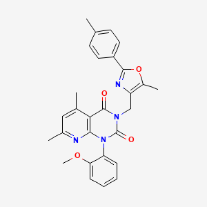 molecular formula C28H26N4O4 B4838363 1-(2-methoxyphenyl)-5,7-dimethyl-3-{[5-methyl-2-(4-methylphenyl)-1,3-oxazol-4-yl]methyl}pyrido[2,3-d]pyrimidine-2,4(1H,3H)-dione 