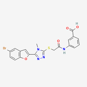 molecular formula C20H15BrN4O4S B4838371 3-[({[5-(5-bromo-1-benzofuran-2-yl)-4-methyl-4H-1,2,4-triazol-3-yl]thio}acetyl)amino]benzoic acid 