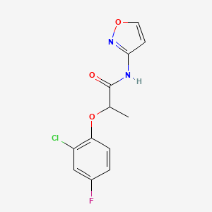 molecular formula C12H10ClFN2O3 B4838447 2-(2-chloro-4-fluorophenoxy)-N-3-isoxazolylpropanamide 
