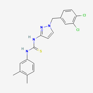 molecular formula C19H18Cl2N4S B4838483 N-[1-(3,4-dichlorobenzyl)-1H-pyrazol-3-yl]-N'-(3,4-dimethylphenyl)thiourea 