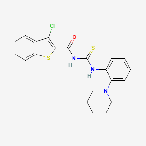 molecular formula C21H20ClN3OS2 B4838488 3-chloro-N-({[2-(1-piperidinyl)phenyl]amino}carbonothioyl)-1-benzothiophene-2-carboxamide 