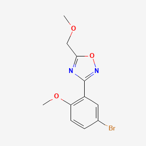 molecular formula C11H11BrN2O3 B4838508 3-(5-bromo-2-methoxyphenyl)-5-(methoxymethyl)-1,2,4-oxadiazole 