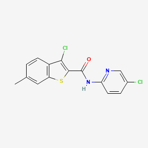 molecular formula C15H10Cl2N2OS B4838510 3-chloro-N-(5-chloro-2-pyridinyl)-6-methyl-1-benzothiophene-2-carboxamide 