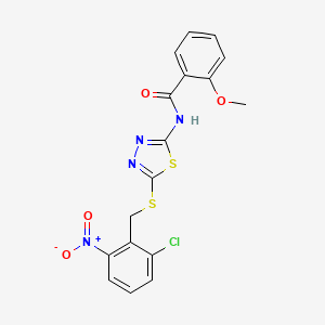 N-{5-[(2-chloro-6-nitrobenzyl)thio]-1,3,4-thiadiazol-2-yl}-2-methoxybenzamide