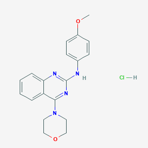 molecular formula C19H21ClN4O2 B4838579 N-(4-methoxyphenyl)-4-(4-morpholinyl)-2-quinazolinamine hydrochloride 