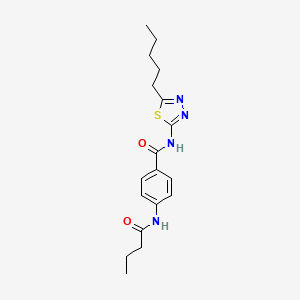 molecular formula C18H24N4O2S B4838585 4-(butyrylamino)-N-(5-pentyl-1,3,4-thiadiazol-2-yl)benzamide 