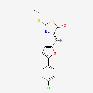 molecular formula C16H12ClNO2S2 B4838602 4-{[5-(4-chlorophenyl)-2-furyl]methylene}-2-(ethylthio)-1,3-thiazol-5(4H)-one 