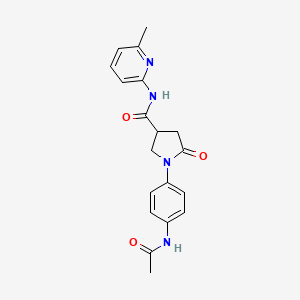 molecular formula C19H20N4O3 B4838654 1-[4-(acetylamino)phenyl]-N-(6-methyl-2-pyridinyl)-5-oxo-3-pyrrolidinecarboxamide 