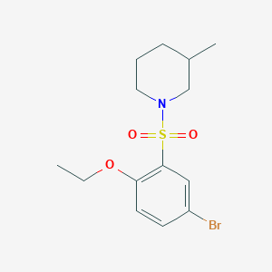 molecular formula C14H20BrNO3S B4838655 1-[(5-bromo-2-ethoxyphenyl)sulfonyl]-3-methylpiperidine 