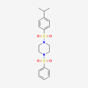 molecular formula C19H24N2O4S2 B4838660 1-[(4-isopropylphenyl)sulfonyl]-4-(phenylsulfonyl)piperazine 