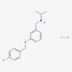 molecular formula C17H21ClFNO B4838672 N-{3-[(4-fluorobenzyl)oxy]benzyl}propan-2-amine hydrochloride 