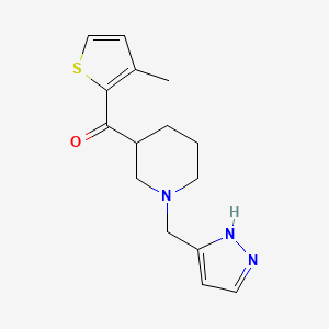 molecular formula C15H19N3OS B4838681 (3-methyl-2-thienyl)[1-(1H-pyrazol-3-ylmethyl)-3-piperidinyl]methanone 