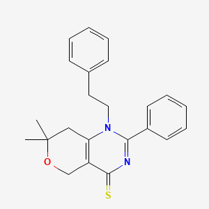 7,7-dimethyl-2-phenyl-1-(2-phenylethyl)-1,5,7,8-tetrahydro-4H-pyrano[4,3-d]pyrimidine-4-thione