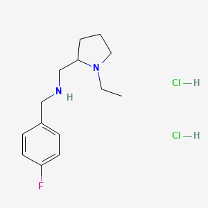 molecular formula C14H23Cl2FN2 B4838697 [(1-ethyl-2-pyrrolidinyl)methyl](4-fluorobenzyl)amine dihydrochloride 