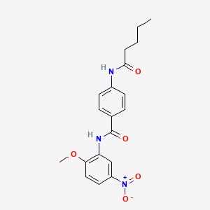 molecular formula C19H21N3O5 B4838703 N-(2-methoxy-5-nitrophenyl)-4-(pentanoylamino)benzamide 