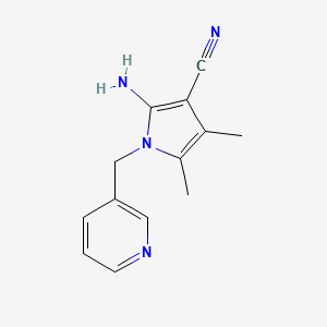 molecular formula C13H14N4 B4838710 2-amino-4,5-dimethyl-1-(pyridin-3-ylmethyl)-1H-pyrrole-3-carbonitrile 