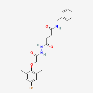 molecular formula C21H24BrN3O4 B4838756 N-benzyl-4-{2-[(4-bromo-2,6-dimethylphenoxy)acetyl]hydrazino}-4-oxobutanamide 