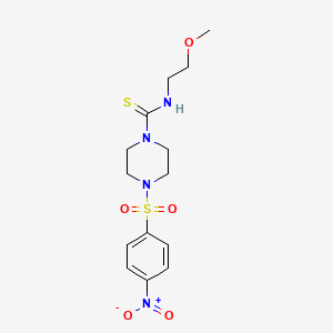 N-(2-methoxyethyl)-4-[(4-nitrophenyl)sulfonyl]-1-piperazinecarbothioamide