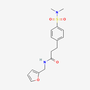 molecular formula C16H20N2O4S B4838775 3-{4-[(dimethylamino)sulfonyl]phenyl}-N-(2-furylmethyl)propanamide 