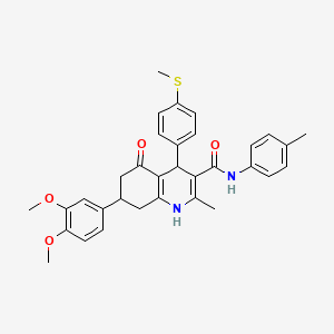 molecular formula C33H34N2O4S B4838811 7-(3,4-dimethoxyphenyl)-2-methyl-N-(4-methylphenyl)-4-[4-(methylthio)phenyl]-5-oxo-1,4,5,6,7,8-hexahydro-3-quinolinecarboxamide 