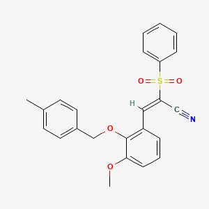 3-{3-methoxy-2-[(4-methylbenzyl)oxy]phenyl}-2-(phenylsulfonyl)acrylonitrile