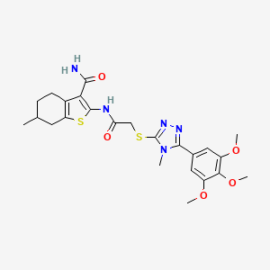 6-methyl-2-[({[4-methyl-5-(3,4,5-trimethoxyphenyl)-4H-1,2,4-triazol-3-yl]thio}acetyl)amino]-4,5,6,7-tetrahydro-1-benzothiophene-3-carboxamide