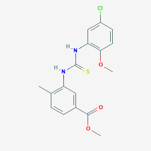 molecular formula C17H17ClN2O3S B4838846 methyl 3-({[(5-chloro-2-methoxyphenyl)amino]carbonothioyl}amino)-4-methylbenzoate 