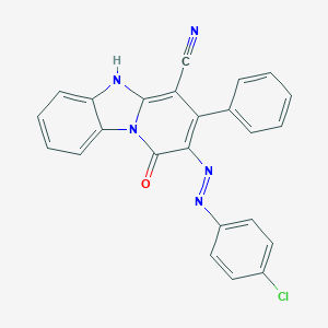 molecular formula C24H14ClN5O B483888 2-[(4-Chlorophenyl)diazenyl]-1-hydroxy-3-phenylpyrido[1,2-a]benzimidazole-4-carbonitrile 