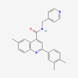 molecular formula C25H23N3O B4838905 2-(3,4-dimethylphenyl)-6-methyl-N-(4-pyridinylmethyl)-4-quinolinecarboxamide 