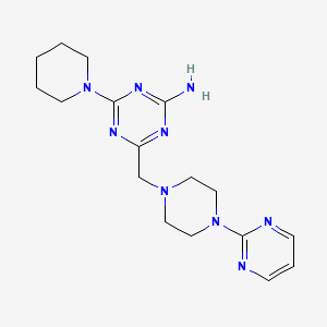 4-(1-piperidinyl)-6-{[4-(2-pyrimidinyl)-1-piperazinyl]methyl}-1,3,5-triazin-2-amine