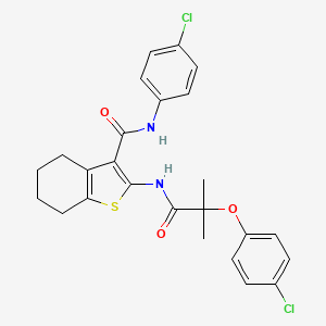 2-{[2-(4-chlorophenoxy)-2-methylpropanoyl]amino}-N-(4-chlorophenyl)-4,5,6,7-tetrahydro-1-benzothiophene-3-carboxamide