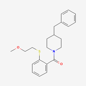 molecular formula C22H27NO2S B4838981 4-benzyl-1-{2-[(2-methoxyethyl)thio]benzoyl}piperidine 