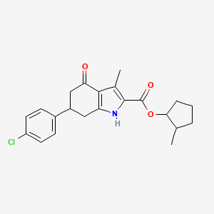 2-methylcyclopentyl 6-(4-chlorophenyl)-3-methyl-4-oxo-4,5,6,7-tetrahydro-1H-indole-2-carboxylate