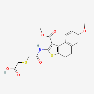 molecular formula C19H19NO6S2 B4839030 [(2-{[7-methoxy-1-(methoxycarbonyl)-4,5-dihydronaphtho[2,1-b]thien-2-yl]amino}-2-oxoethyl)thio]acetic acid 