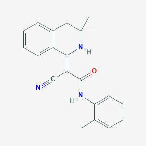 molecular formula C21H21N3O B4839036 2-cyano-2-(3,3-dimethyl-3,4-dihydro-1(2H)-isoquinolinylidene)-N-(2-methylphenyl)acetamide 