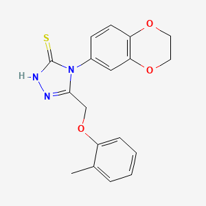 molecular formula C18H17N3O3S B4839063 4-(2,3-dihydro-1,4-benzodioxin-6-yl)-5-[(2-methylphenoxy)methyl]-4H-1,2,4-triazole-3-thiol 