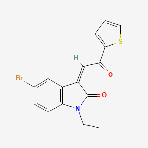 molecular formula C16H12BrNO2S B4839076 5-bromo-1-ethyl-3-[2-oxo-2-(2-thienyl)ethylidene]-1,3-dihydro-2H-indol-2-one 
