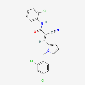 molecular formula C21H14Cl3N3O B4839092 N-(2-chlorophenyl)-2-cyano-3-[1-(2,4-dichlorobenzyl)-1H-pyrrol-2-yl]acrylamide 