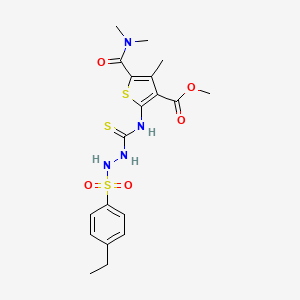molecular formula C19H24N4O5S3 B4839152 methyl 5-[(dimethylamino)carbonyl]-2-[({2-[(4-ethylphenyl)sulfonyl]hydrazino}carbonothioyl)amino]-4-methyl-3-thiophenecarboxylate 