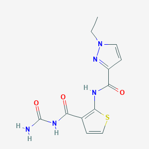 molecular formula C12H13N5O3S B4839164 N-(3-{[(aminocarbonyl)amino]carbonyl}-2-thienyl)-1-ethyl-1H-pyrazole-3-carboxamide 