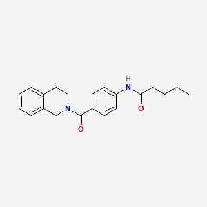 molecular formula C21H24N2O2 B4839172 N-[4-(3,4-dihydro-2(1H)-isoquinolinylcarbonyl)phenyl]pentanamide 