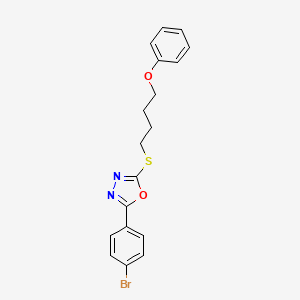 molecular formula C18H17BrN2O2S B4839187 2-(4-bromophenyl)-5-[(4-phenoxybutyl)thio]-1,3,4-oxadiazole 