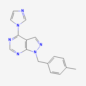 molecular formula C16H14N6 B4839193 4-(1H-imidazol-1-yl)-1-(4-methylbenzyl)-1H-pyrazolo[3,4-d]pyrimidine 
