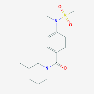 molecular formula C15H22N2O3S B4839198 N-methyl-N-{4-[(3-methyl-1-piperidinyl)carbonyl]phenyl}methanesulfonamide 