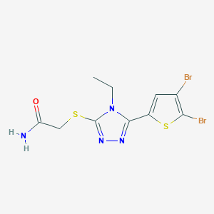 molecular formula C10H10Br2N4OS2 B4839204 2-{[5-(4,5-dibromo-2-thienyl)-4-ethyl-4H-1,2,4-triazol-3-yl]thio}acetamide CAS No. 827593-39-5