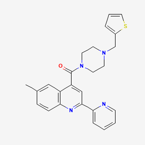 molecular formula C25H24N4OS B4839205 6-methyl-2-(2-pyridinyl)-4-{[4-(2-thienylmethyl)-1-piperazinyl]carbonyl}quinoline 
