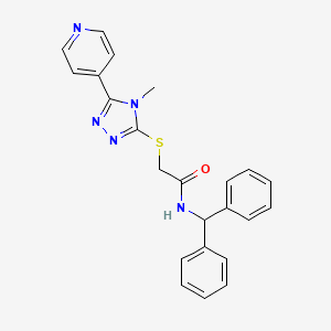 molecular formula C23H21N5OS B4839212 N-(diphenylmethyl)-2-{[4-methyl-5-(4-pyridinyl)-4H-1,2,4-triazol-3-yl]thio}acetamide 