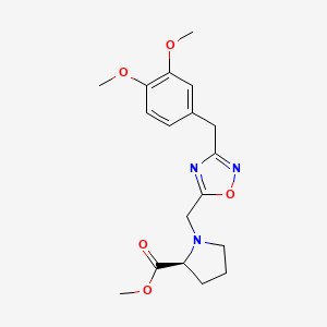 molecular formula C18H23N3O5 B4839215 methyl 1-{[3-(3,4-dimethoxybenzyl)-1,2,4-oxadiazol-5-yl]methyl}-L-prolinate 